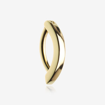 Golden Sterling Silver Minimalist Curved Bar Clicker